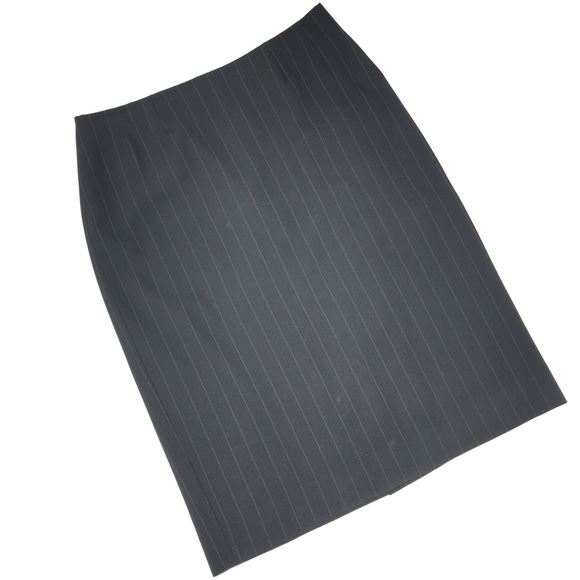 Max Mara Pinstriped Wool Skirt Black Size 4 - Picture 3 of 9